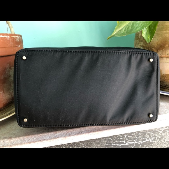 Kate Spade ♠️ Black Nylon Burgundy Snake Trim - Picture 5 of 7